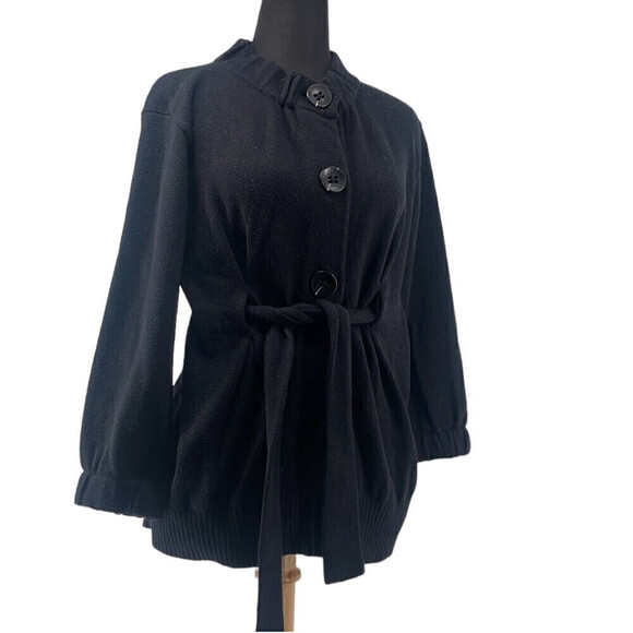 Vince tie front cardigan sweater cashmere cotton blend luxury minimalist sz sm - Picture 1 of 12